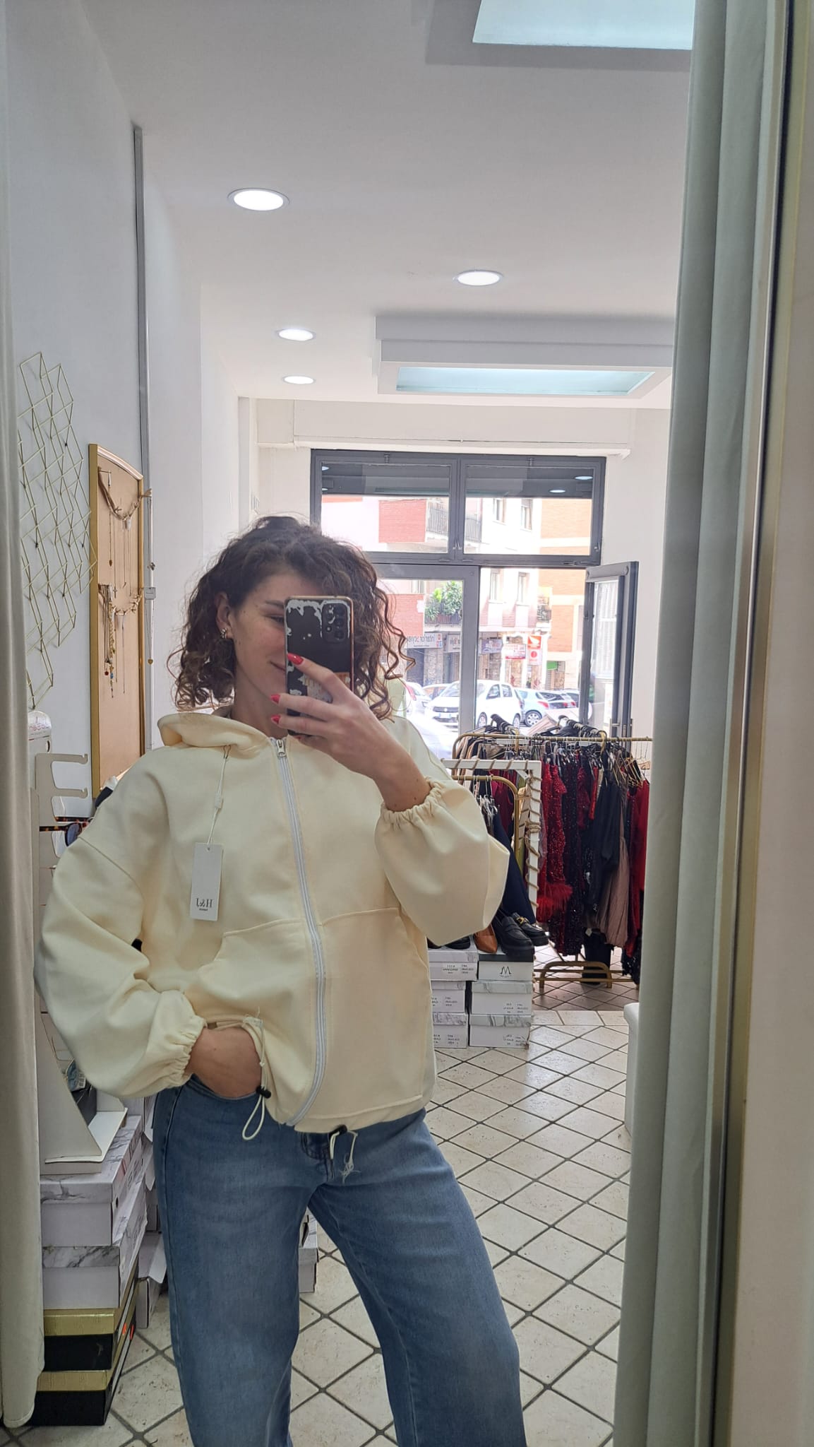 Felpa con zip e cappuccio