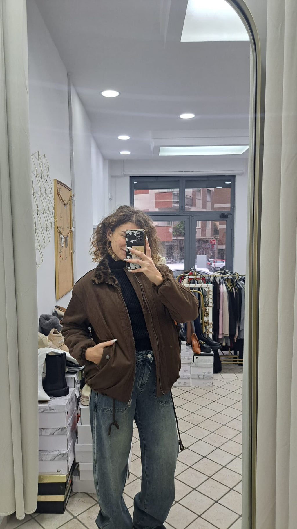 Giacca doubleface animalier