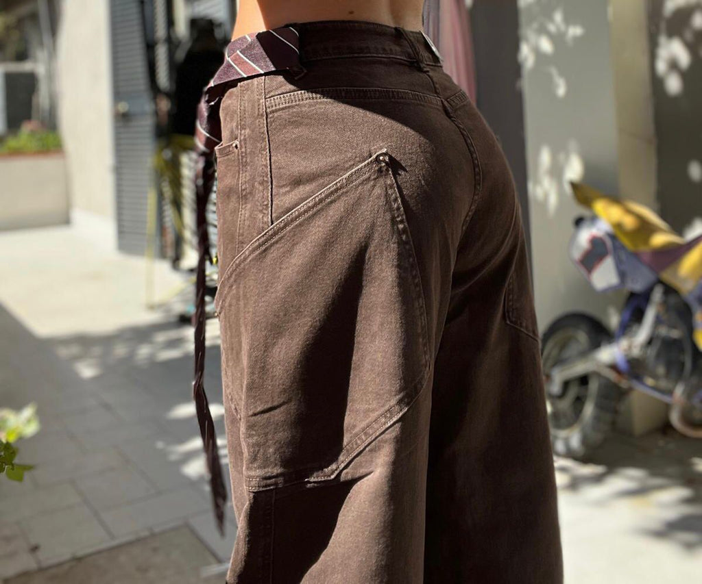 Jeans Baloon con dettaglio camicia