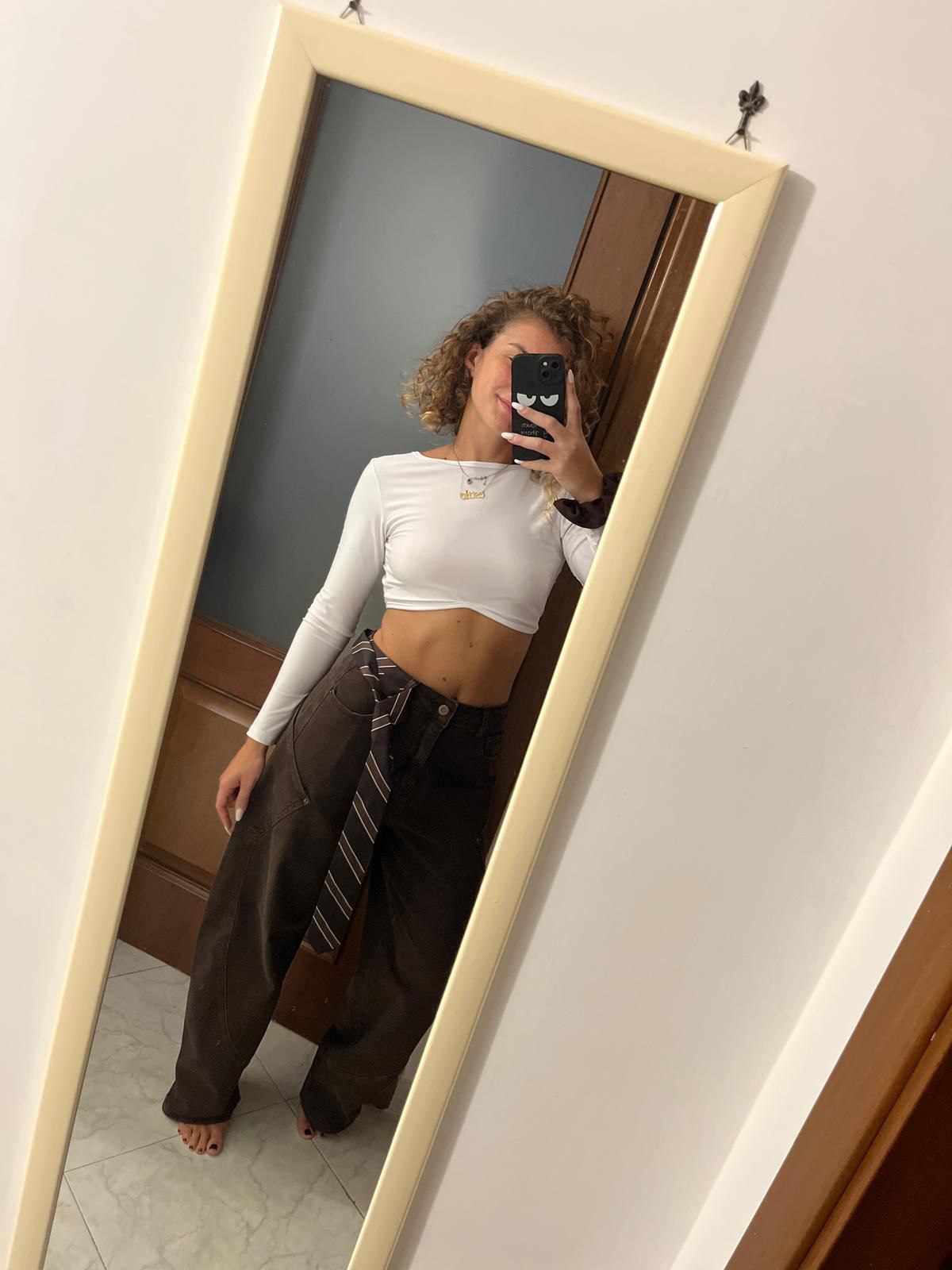 Jeans Baloon con dettaglio camicia