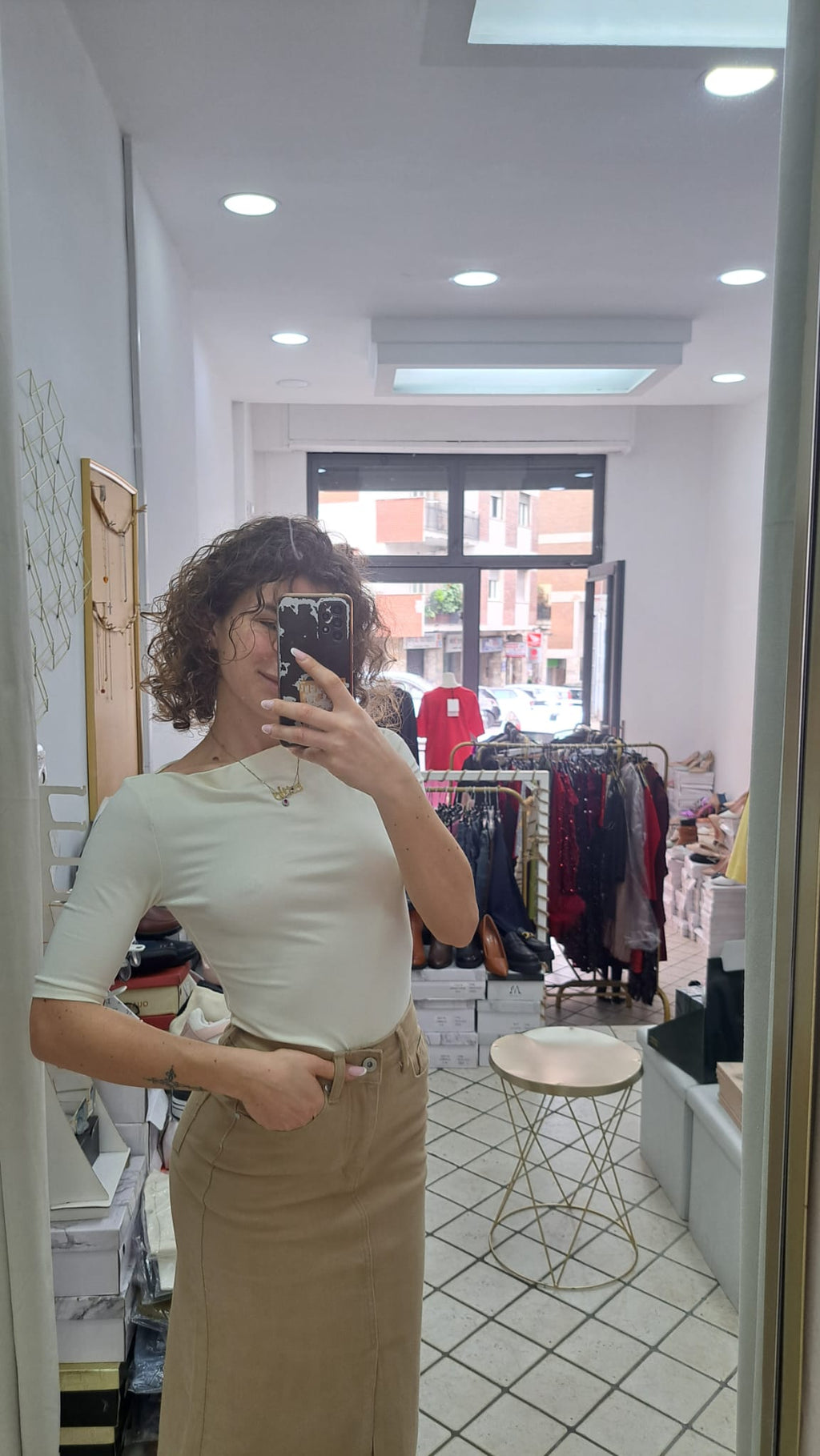 Maglia viscosa con manica a tre quarti