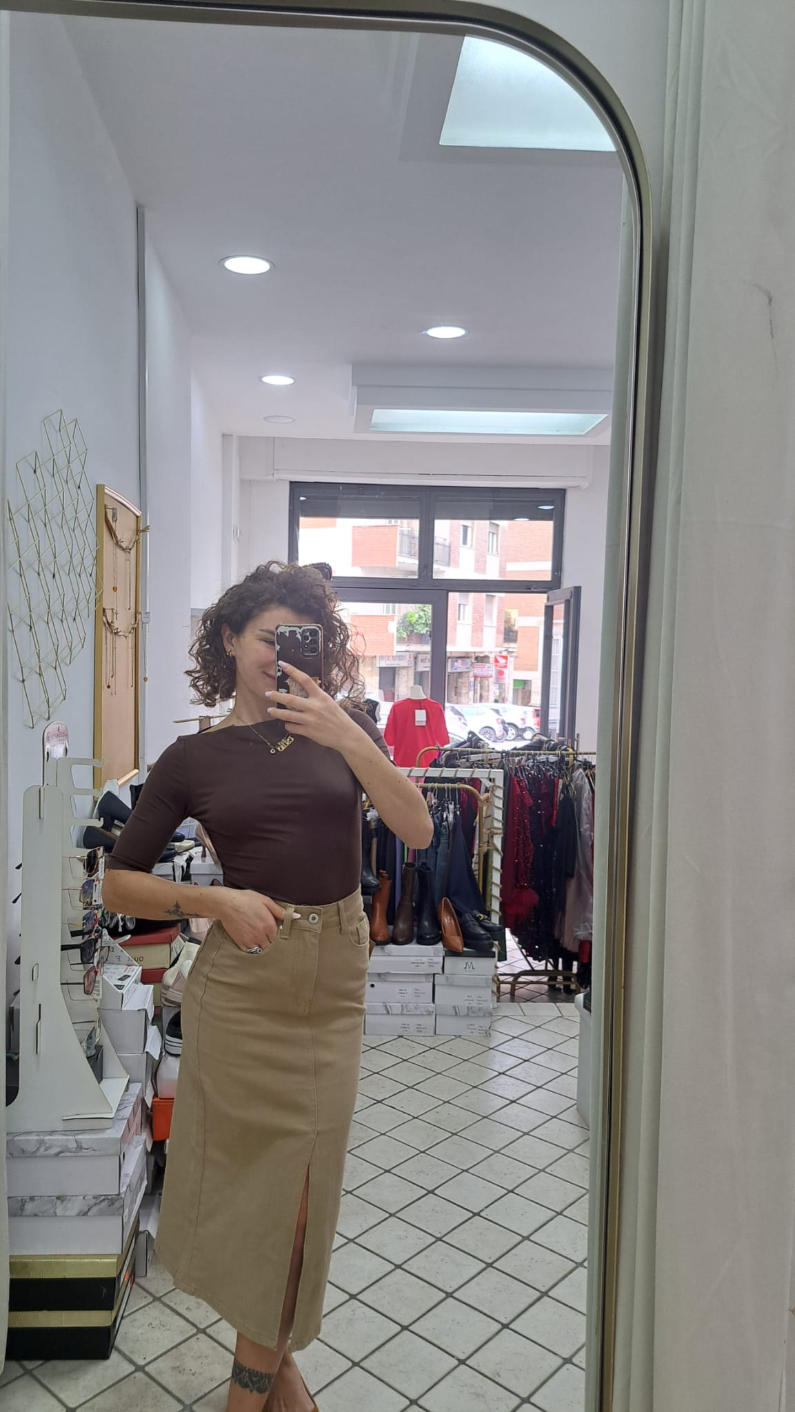 Maglia viscosa con manica a tre quarti