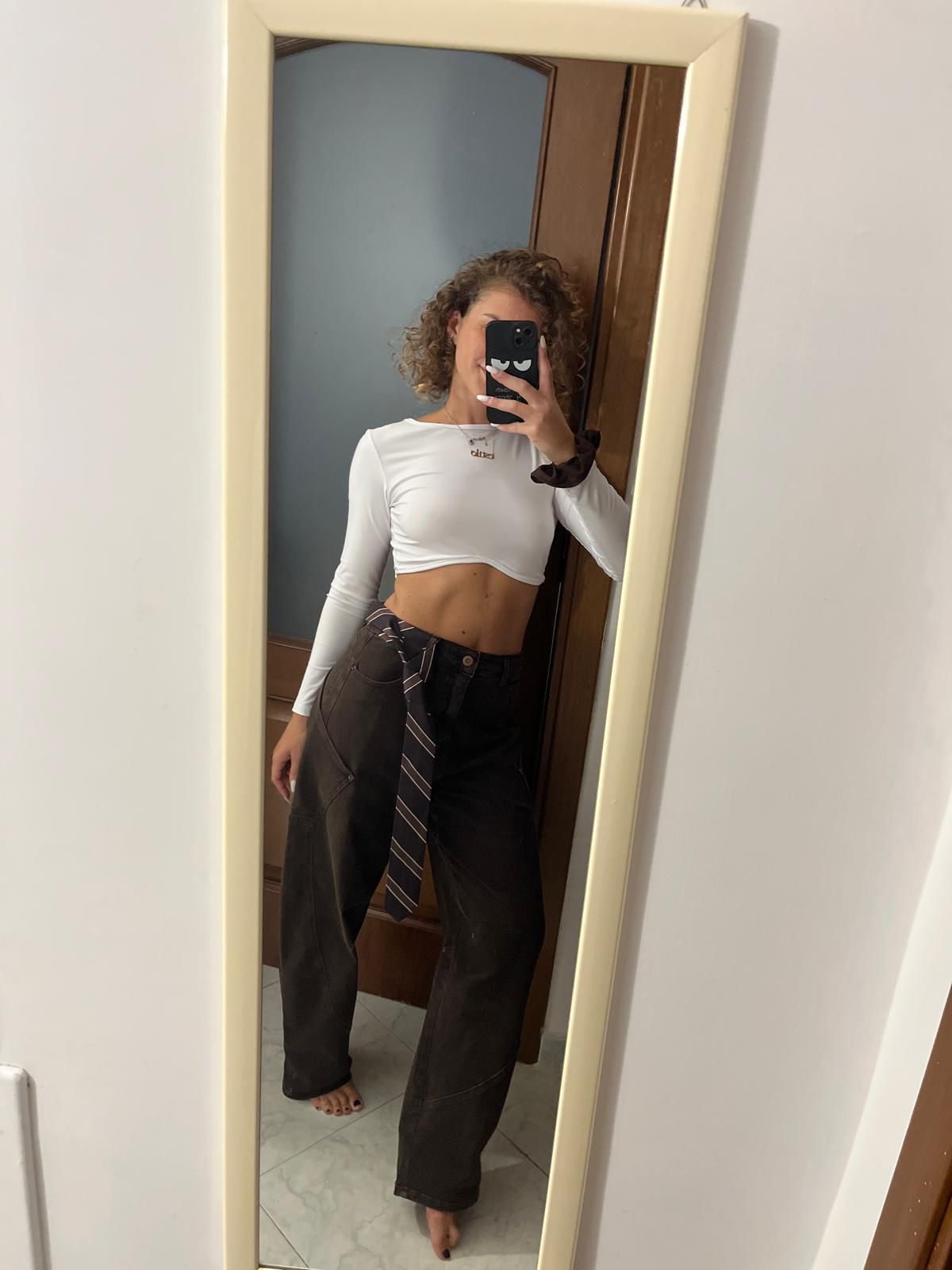 Jeans Baloon con dettaglio camicia