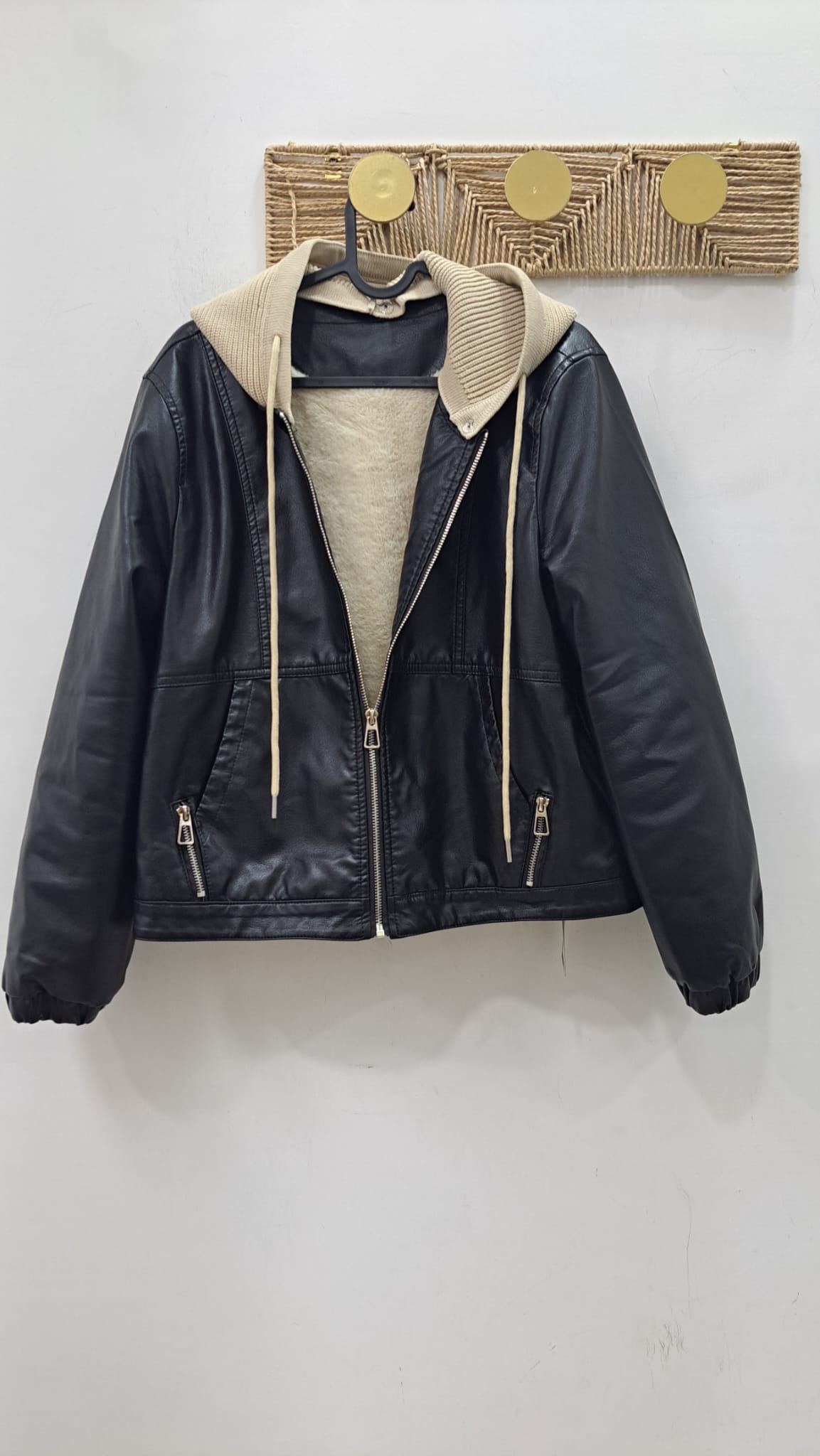 Giubbotto ecopelle felpato