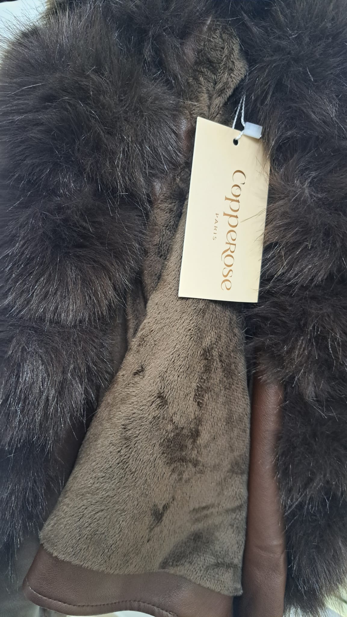 Giubbotto in ecopelle felpato e con pelliccia