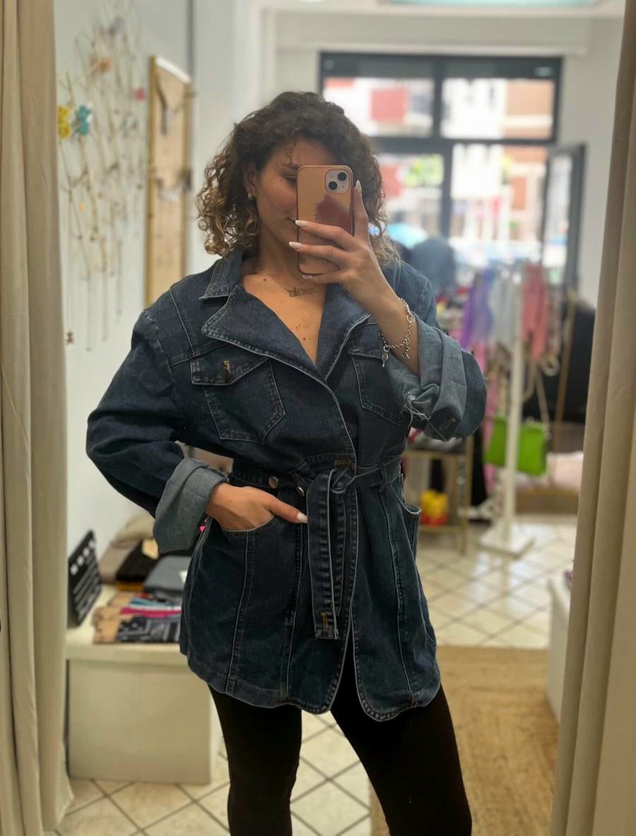 Giacca in jeans con cintura