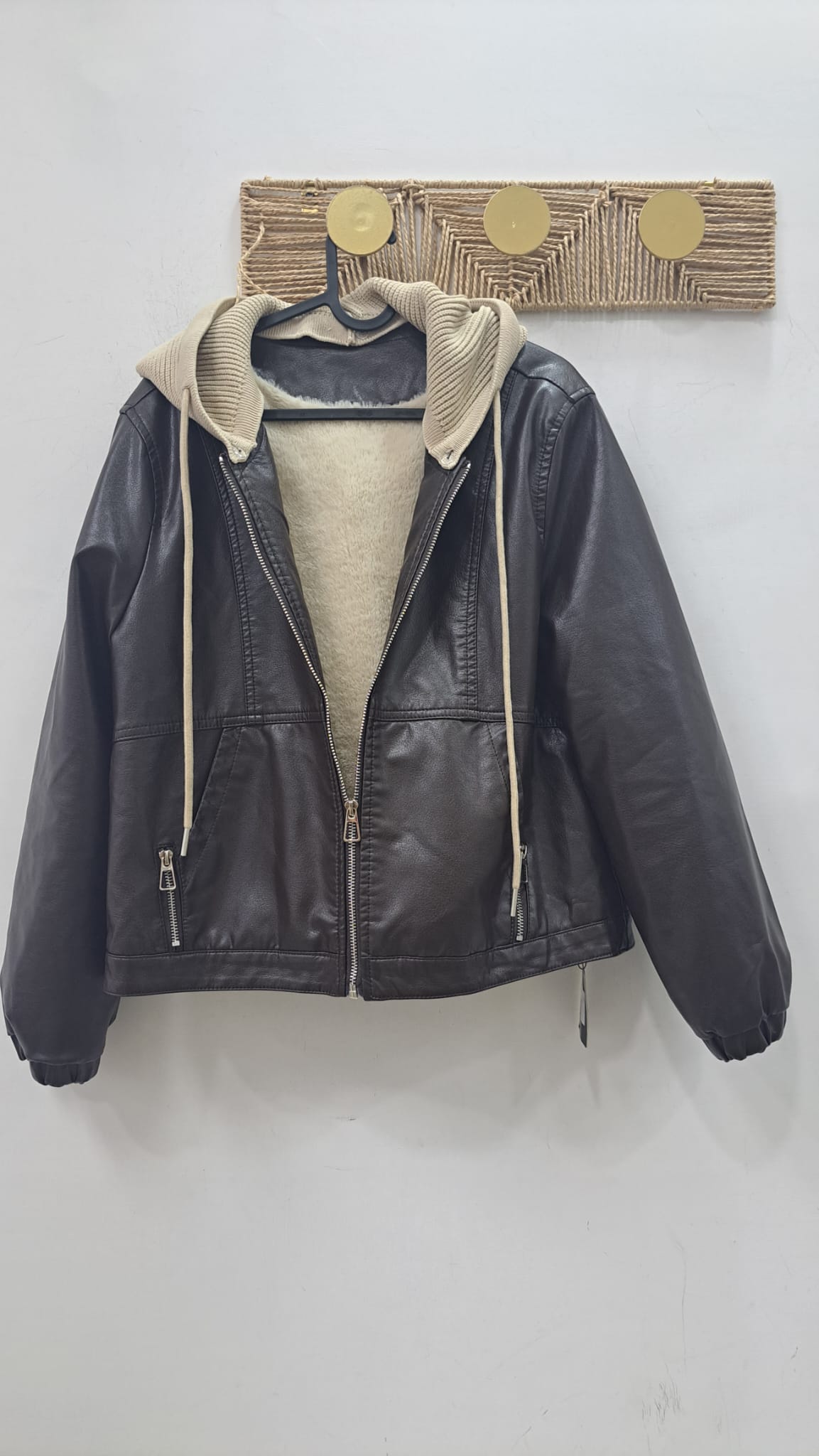 Giubbotto ecopelle felpato