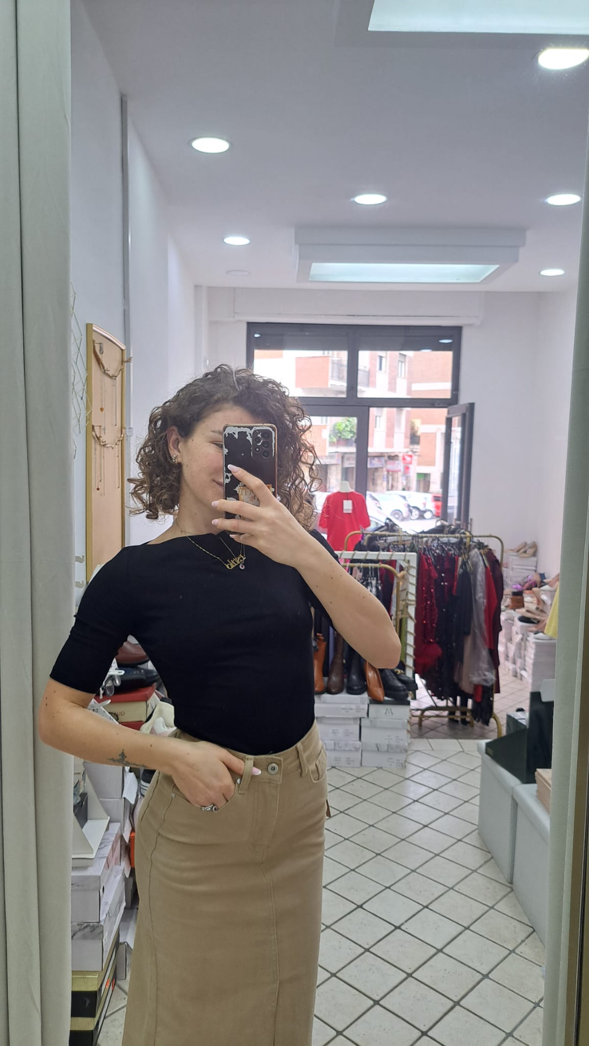 Maglia viscosa con manica a tre quarti