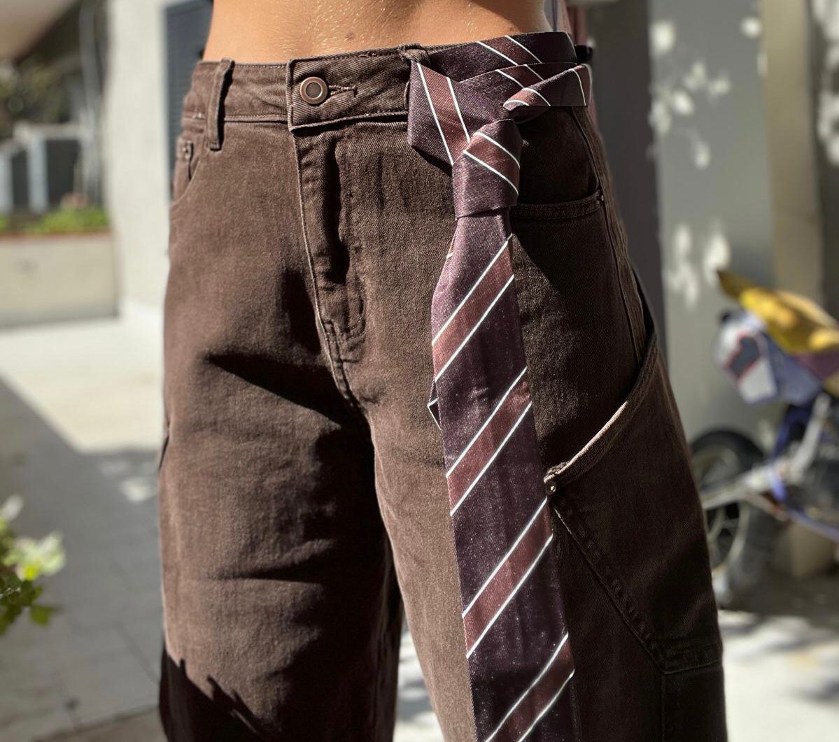 Jeans Baloon con dettaglio camicia