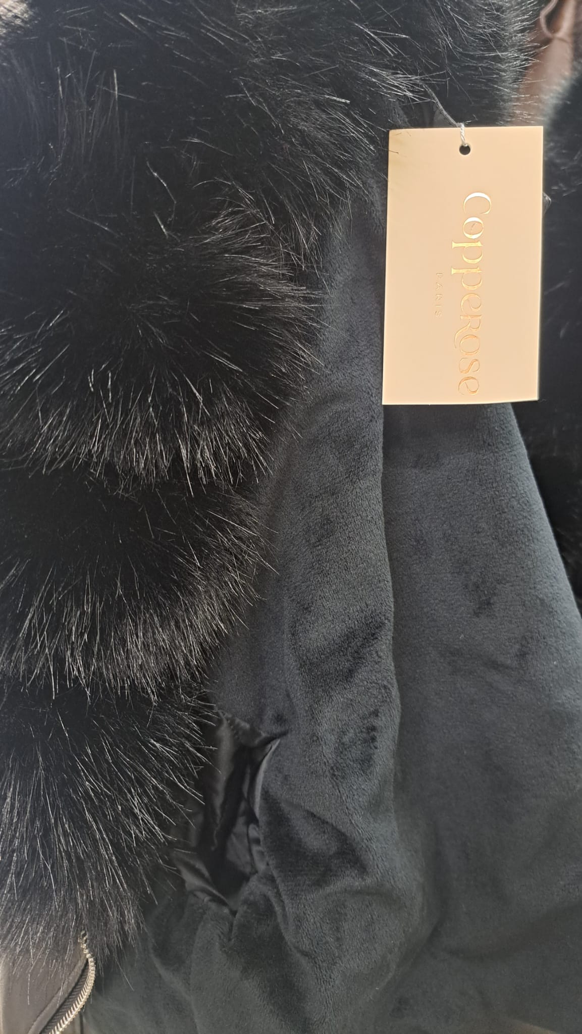 Giubbotto in ecopelle felpato e con pelliccia